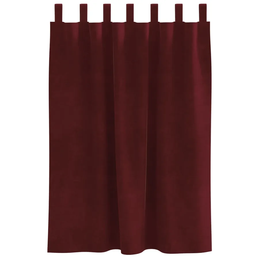 Rideaux occultants 2 pcs Bordeaux 140 x 140 cm Velours - 5