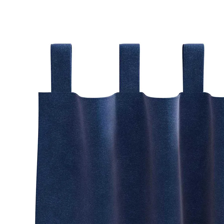 Rideaux occultants 2 pcs Bleu foncé 140 x 175 cm Velours - 5