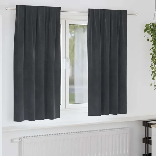 Rideaux occultants 2 pcs Gris clair 140 x 175 cm Velours