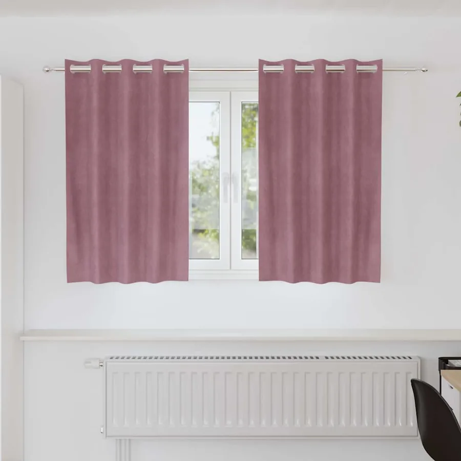 Rideaux occultants 2 pcs Rose foncé 140 x 140 cm Velours