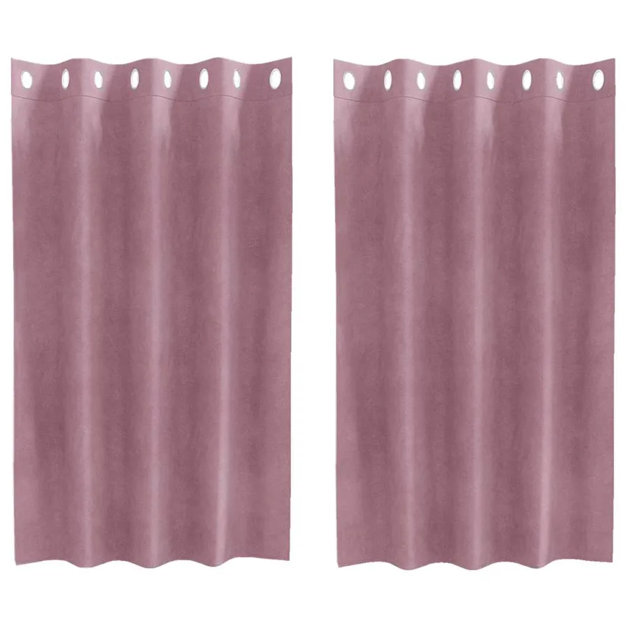 Rideaux occultants 2 pcs Rose foncé 140 x 140 cm Velours - 2