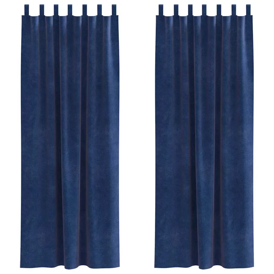 Rideaux occultants 2 pcs Bleu foncé 140 x 245 cm Velours - 2
