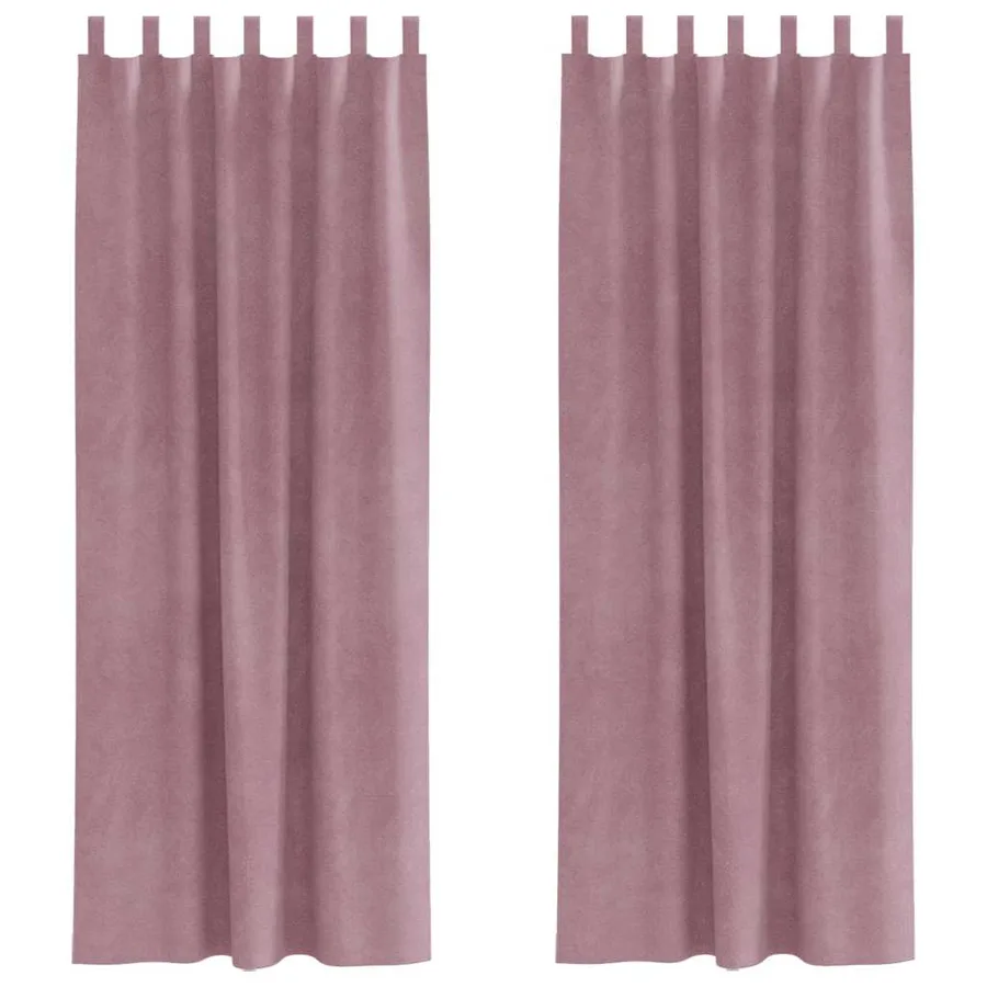 Rideaux occultants 2 pcs Rose foncé 140 x 260 cm Velours - 2