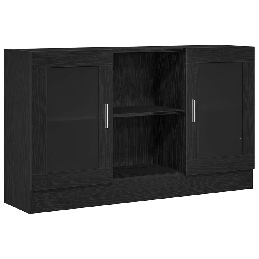 Buffet Chêne noir 120 x 30,5 x 70 cm Bois d'ingénierie - 2