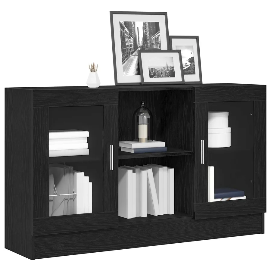 Buffet Chêne noir 120 x 30,5 x 70 cm Bois d'ingénierie - 3