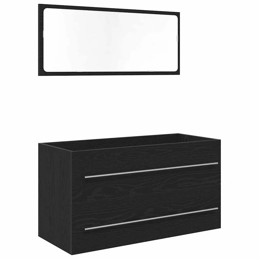 Meuble de Lavabo de Salle de Bain avec tiroir 3 pcs Chêne noir - 6