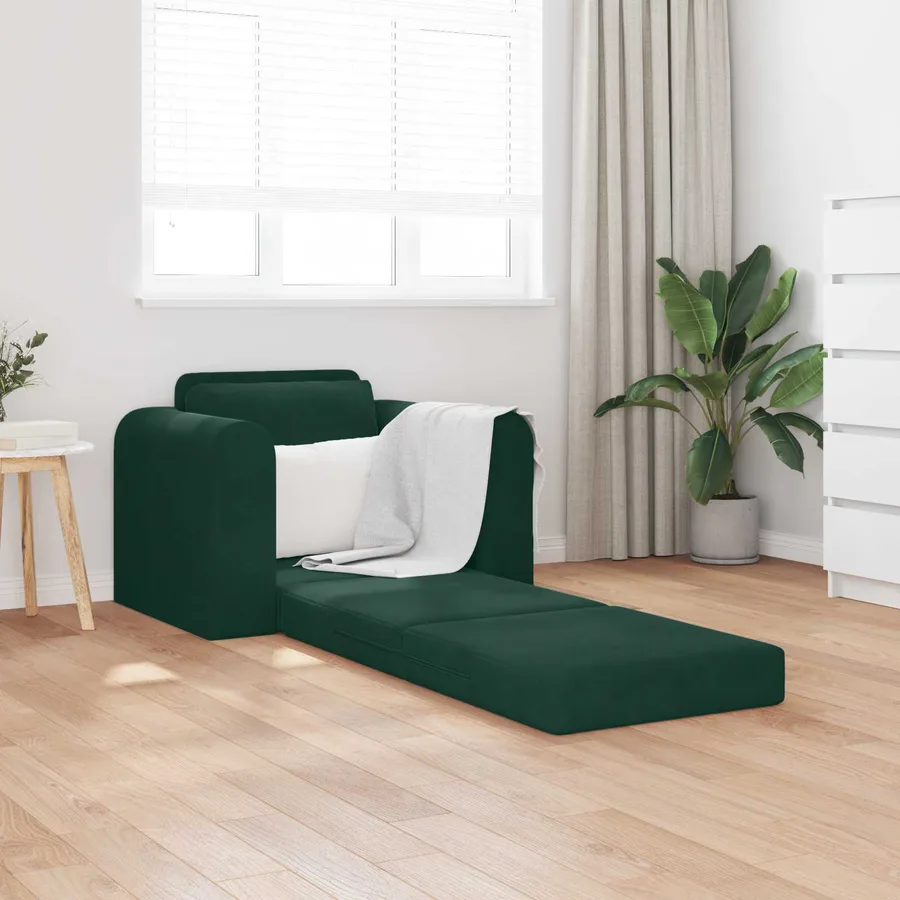 Canapé-Lit Vert foncé 98 x 71 x 83 cm Velours - 3