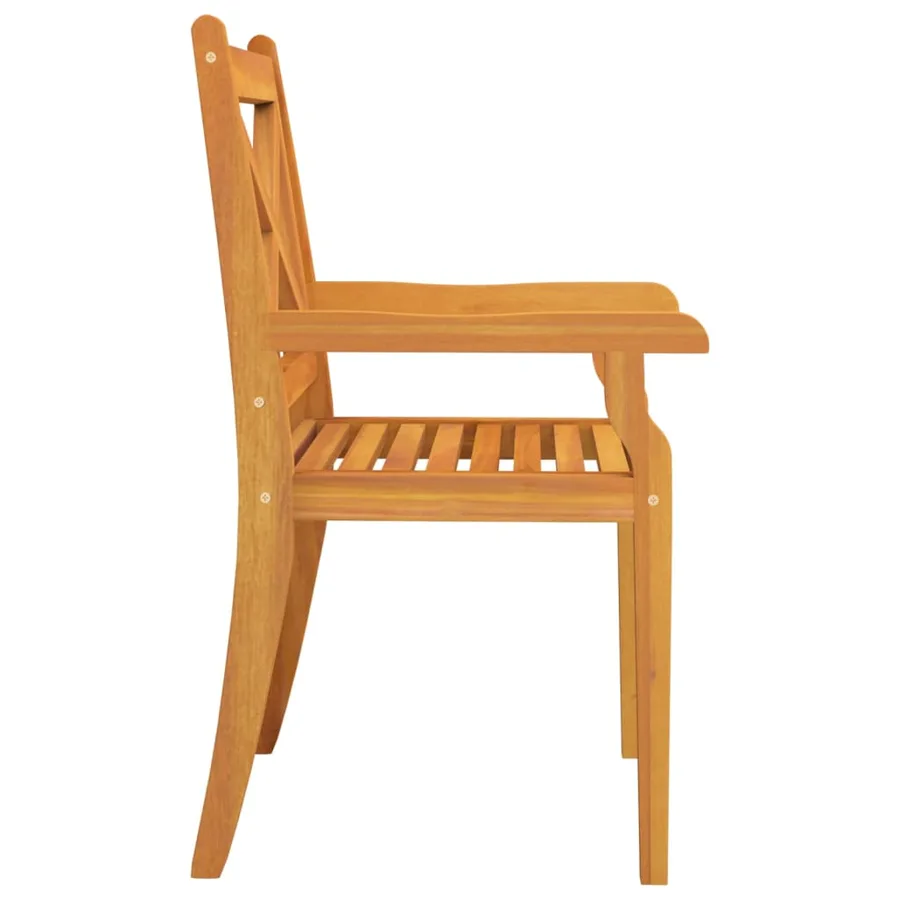 Chaises à manger d'extérieur lot de 3 Bois d'acacia massif - 5