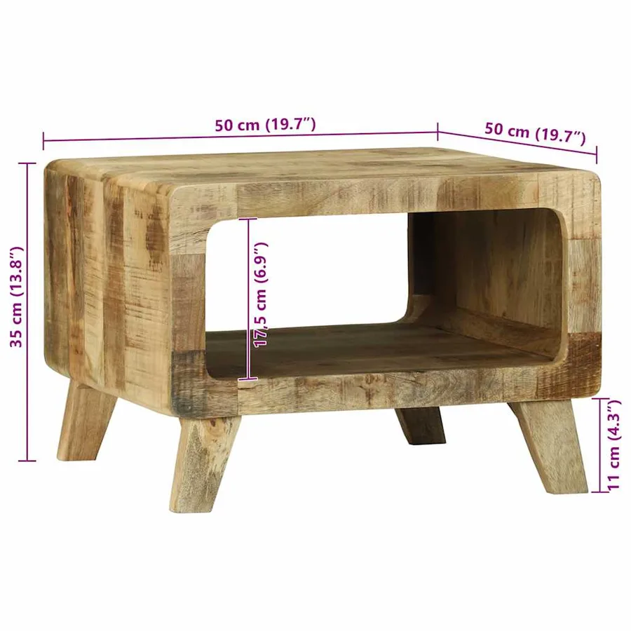 Table basse Marron 50 x 50 x 35 cm Bois de mangue massif - 10