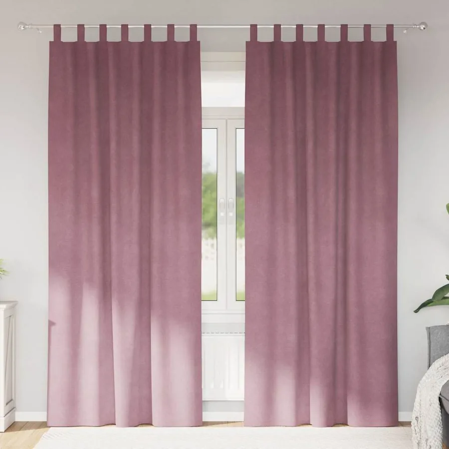 Rideaux occultants 2 pcs Rose foncé 140 x 225 cm Velours