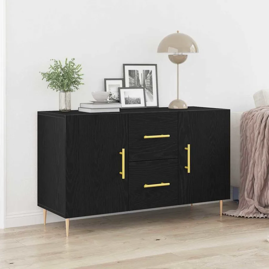 Buffet Chêne noir 100 x 36 x 60 cm Bois d'ingénierie