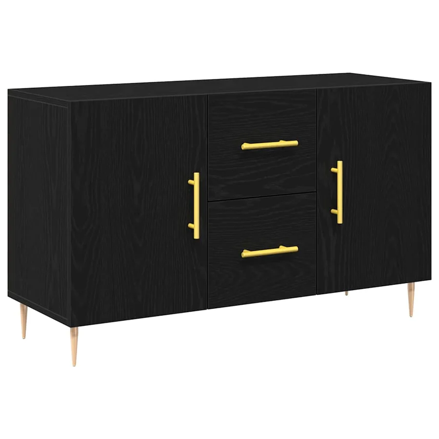 Buffet Chêne noir 100 x 36 x 60 cm Bois d'ingénierie - 2
