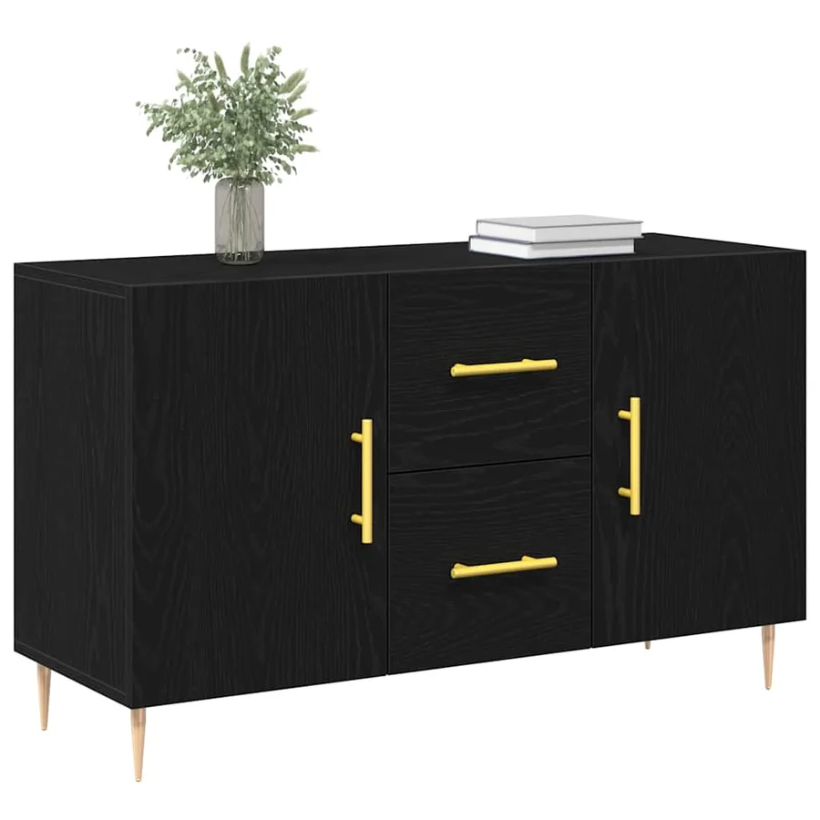 Buffet Chêne noir 100 x 36 x 60 cm Bois d'ingénierie - 3
