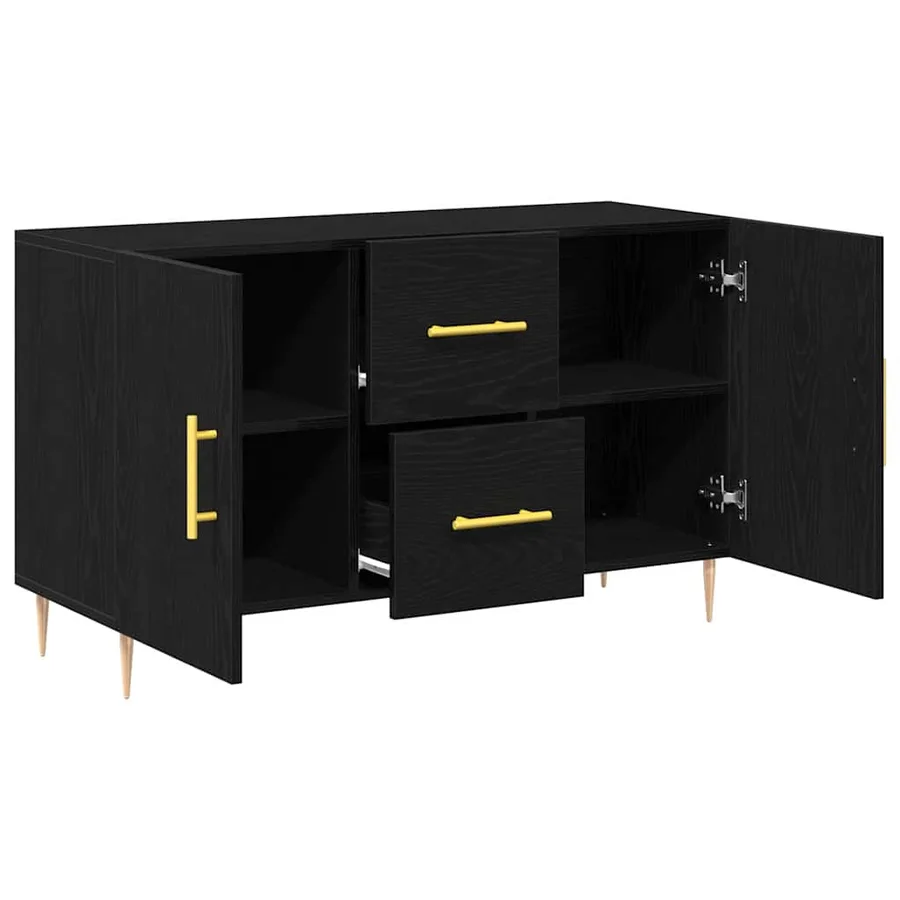 Buffet Chêne noir 100 x 36 x 60 cm Bois d'ingénierie - 5
