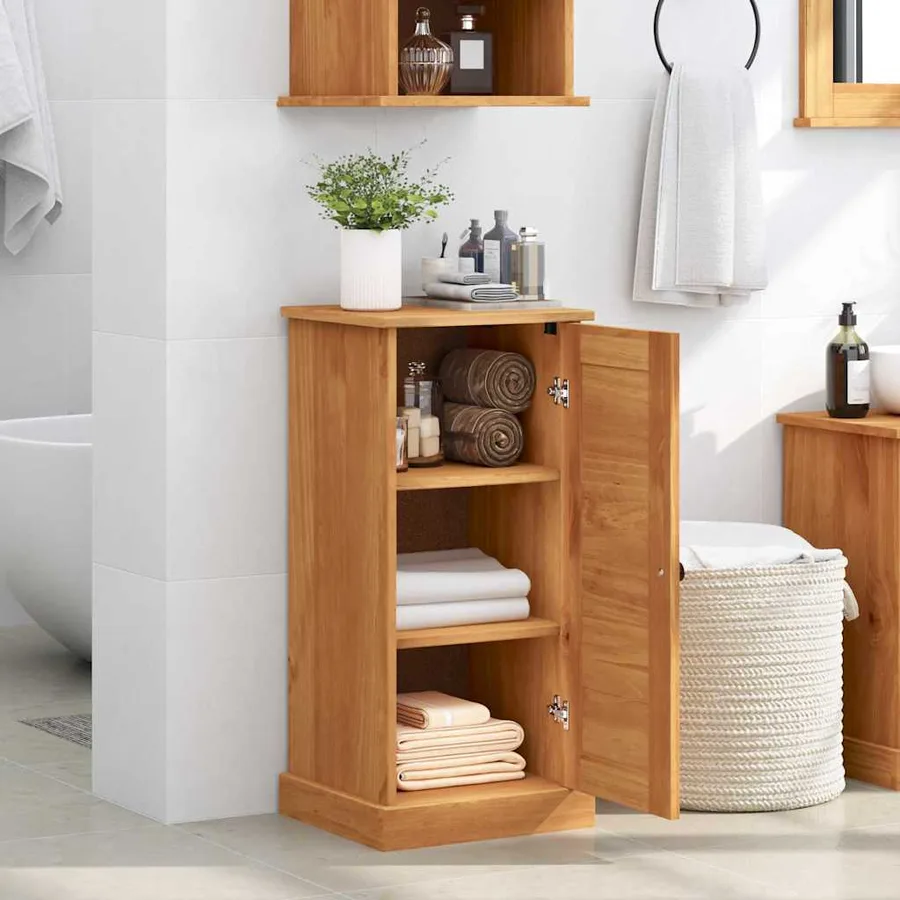 Armoire de salle de bain avec porte VIGO Marron et Marron Miel - 4