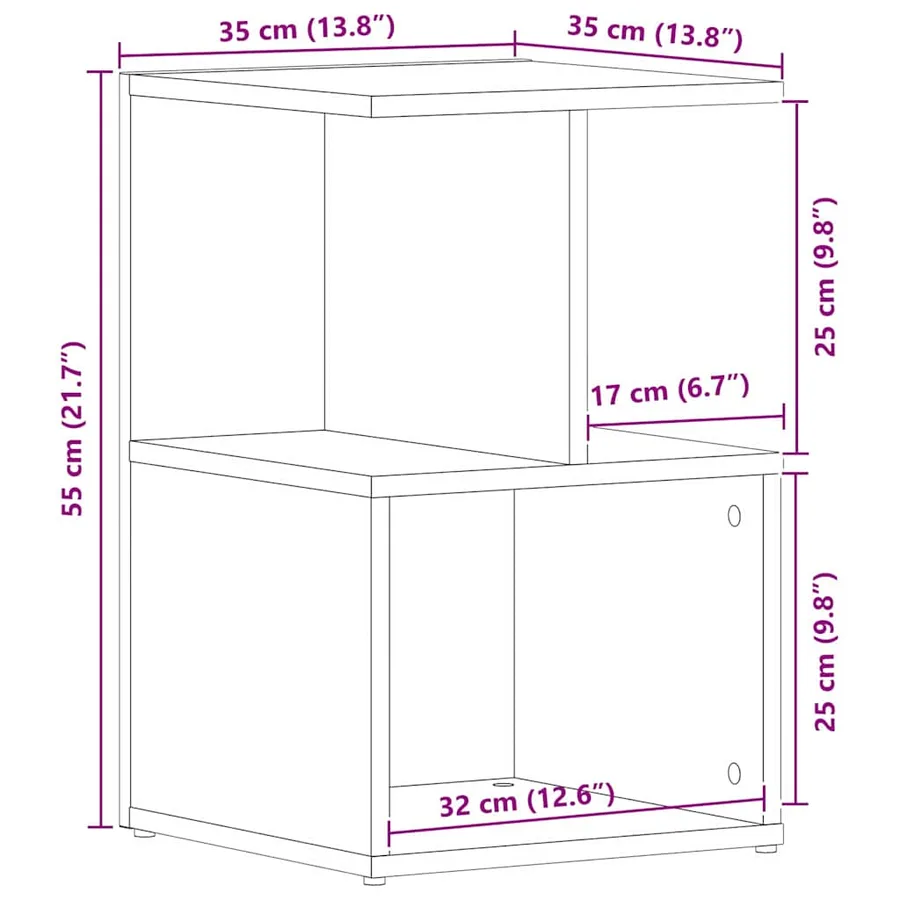 Cabinet de chevet 2 pcs Chêne noir 35 x 35 x 55 cm - 11