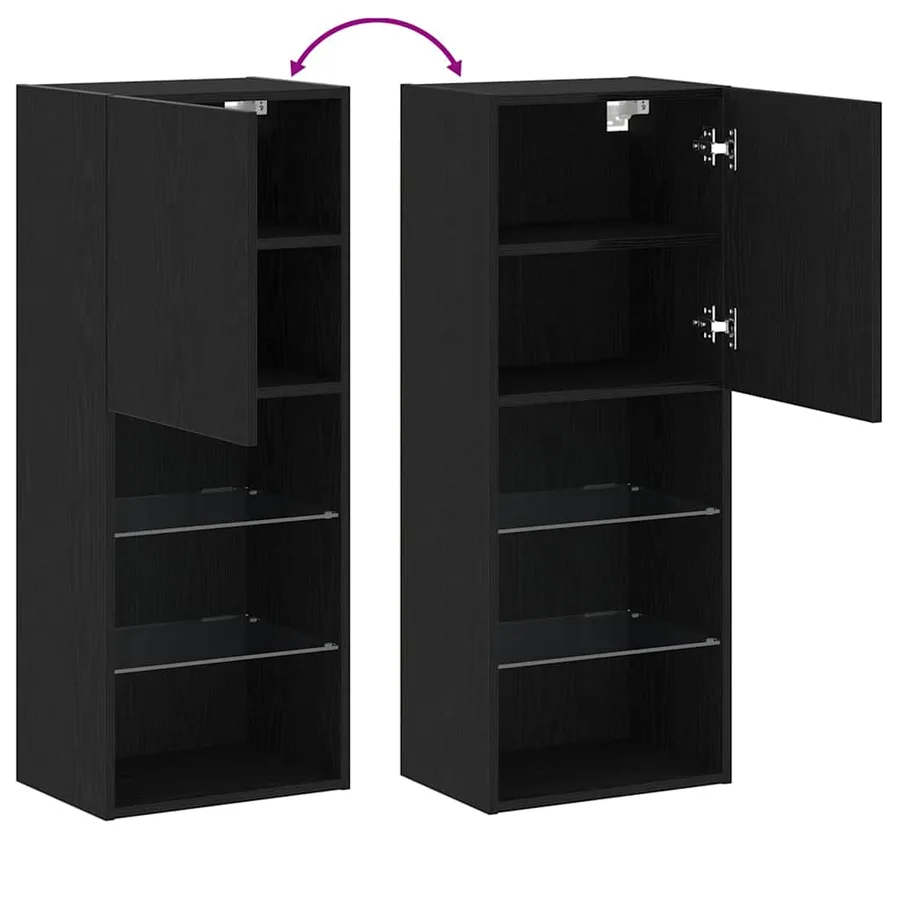 Ensemble meuble TV avec LED Chêne noir 40,5 x 30 x 102 cm - 13