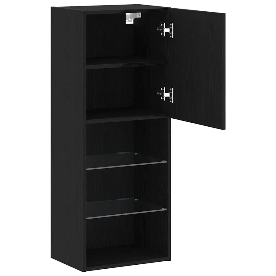 Ensemble meuble TV avec LED Chêne noir 40,5 x 30 x 102 cm - 6