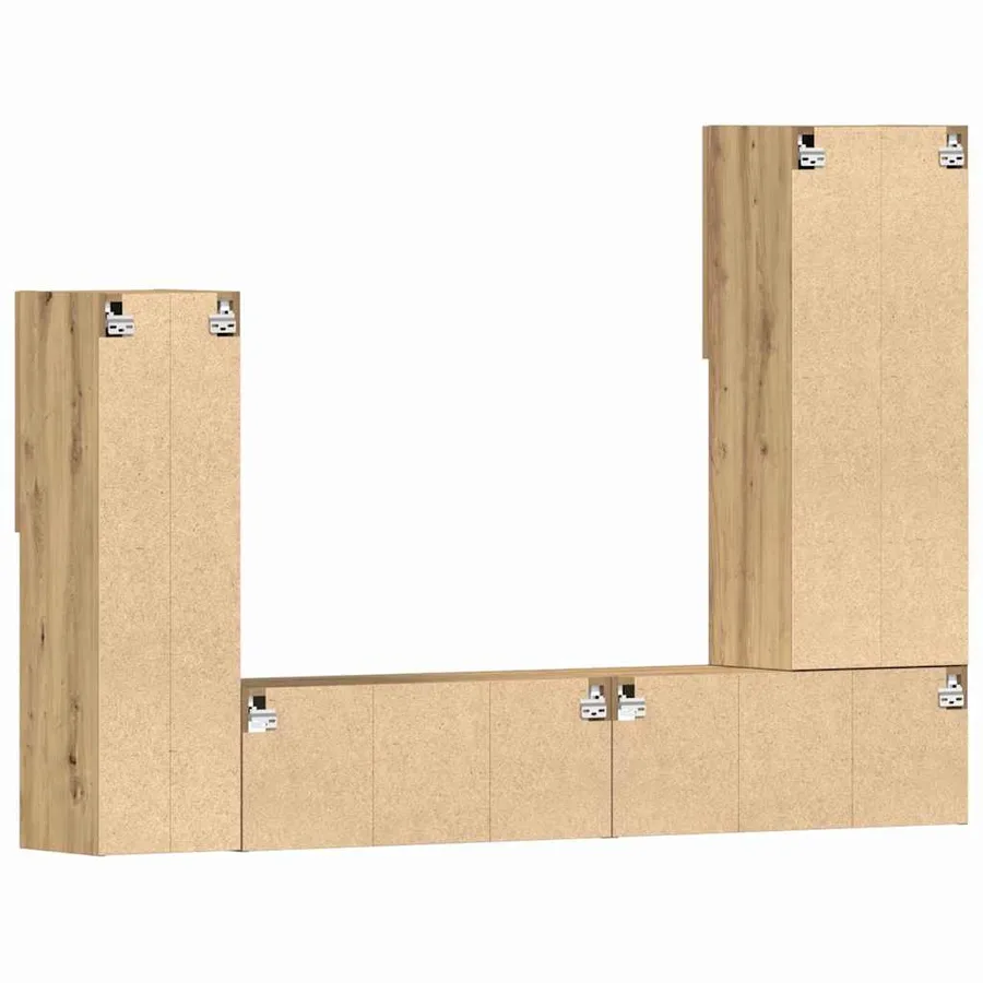 Meuble TV 4 pcs chêne artisanal Bois d'ingénierie - 15