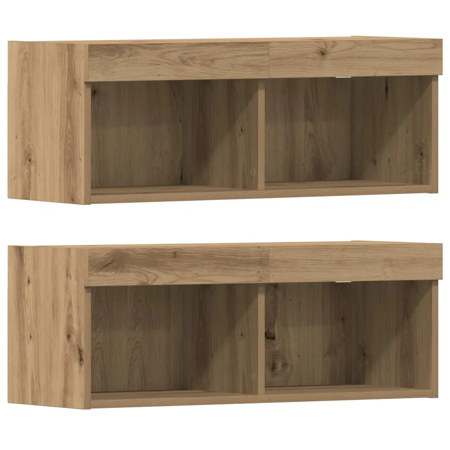 Meuble TV 4 pcs chêne artisanal Bois d'ingénierie - 9