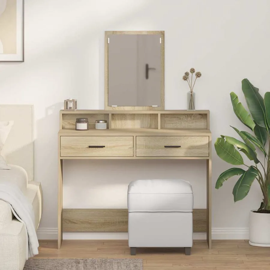 Table de Toilette avec tiroir Chêne Sonoma 100 x 41 x 140 cm