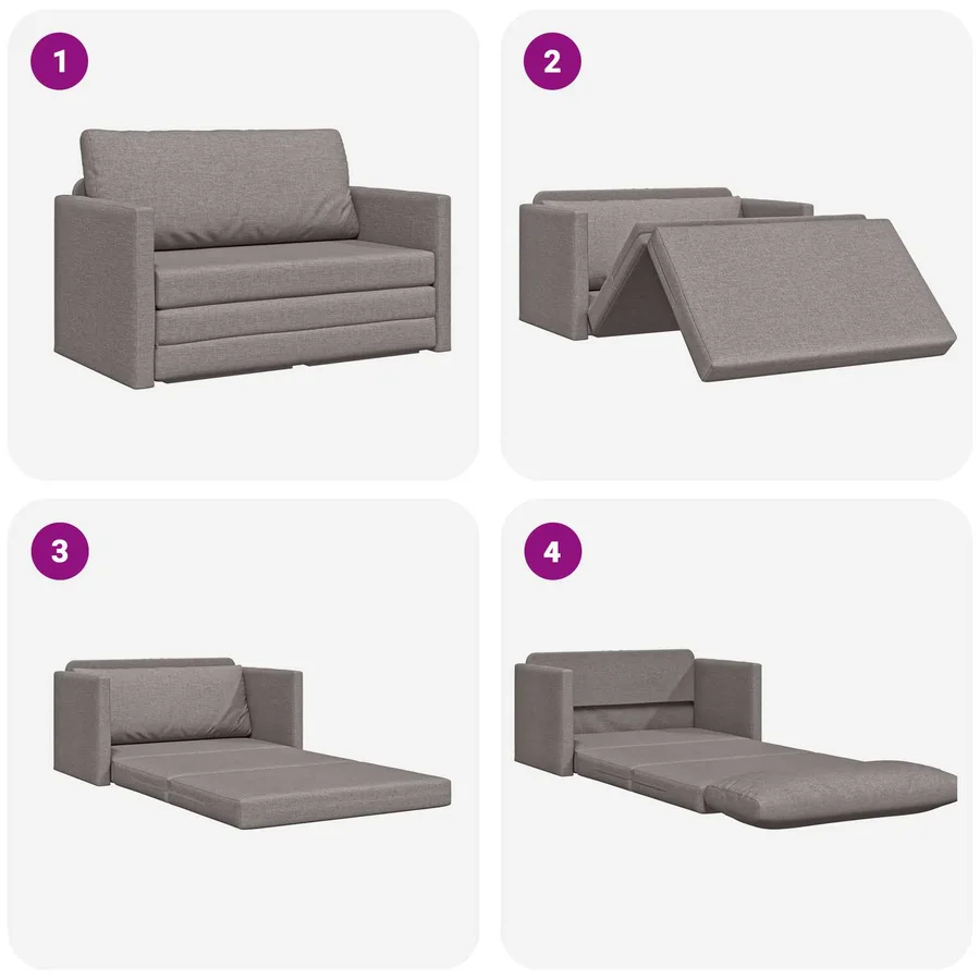 Canapé-Lit 110cm Taupe tissu - 10