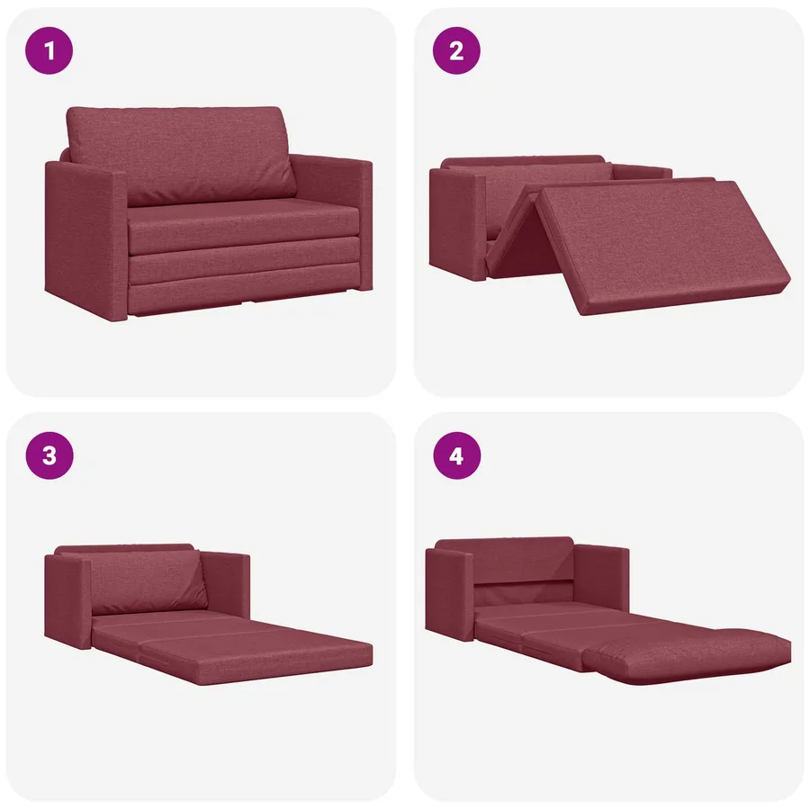 Canapé-Lit 110cm Bordeaux tissu - 10