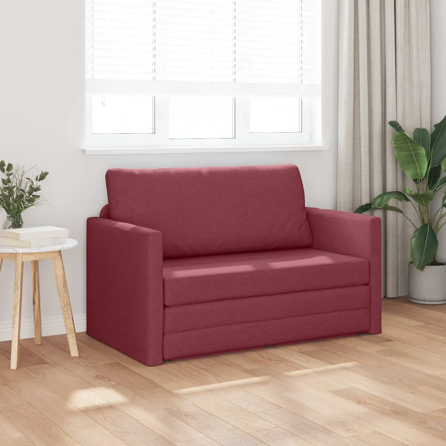 Canapé-Lit 110cm Bordeaux tissu - 3