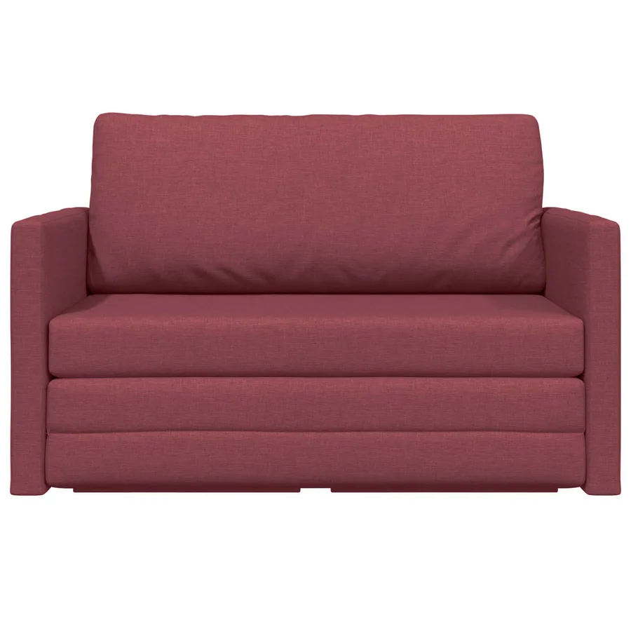Canapé-Lit 110cm Bordeaux tissu - 5