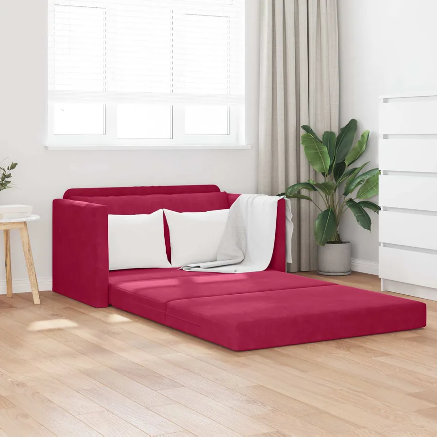Canapé-Lit Bordeaux 124 x 71 x 78 cm Velours