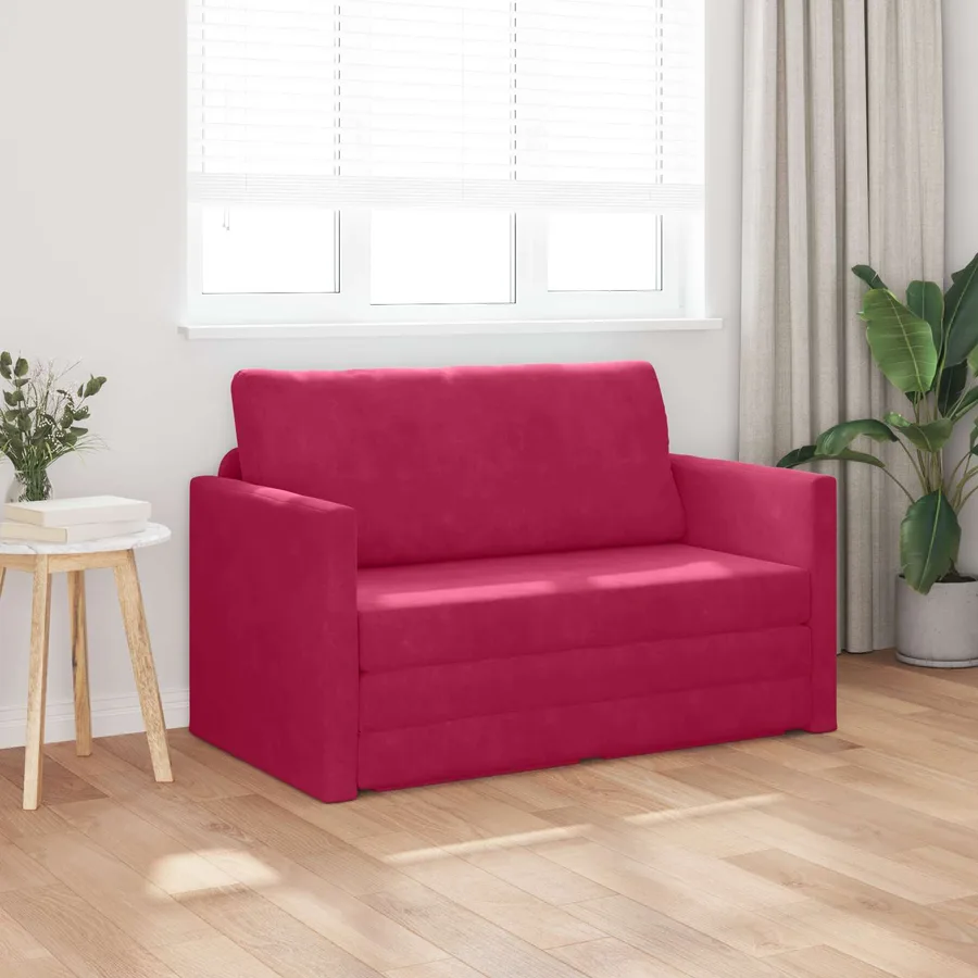 Canapé-Lit Bordeaux 124 x 71 x 78 cm Velours - 3