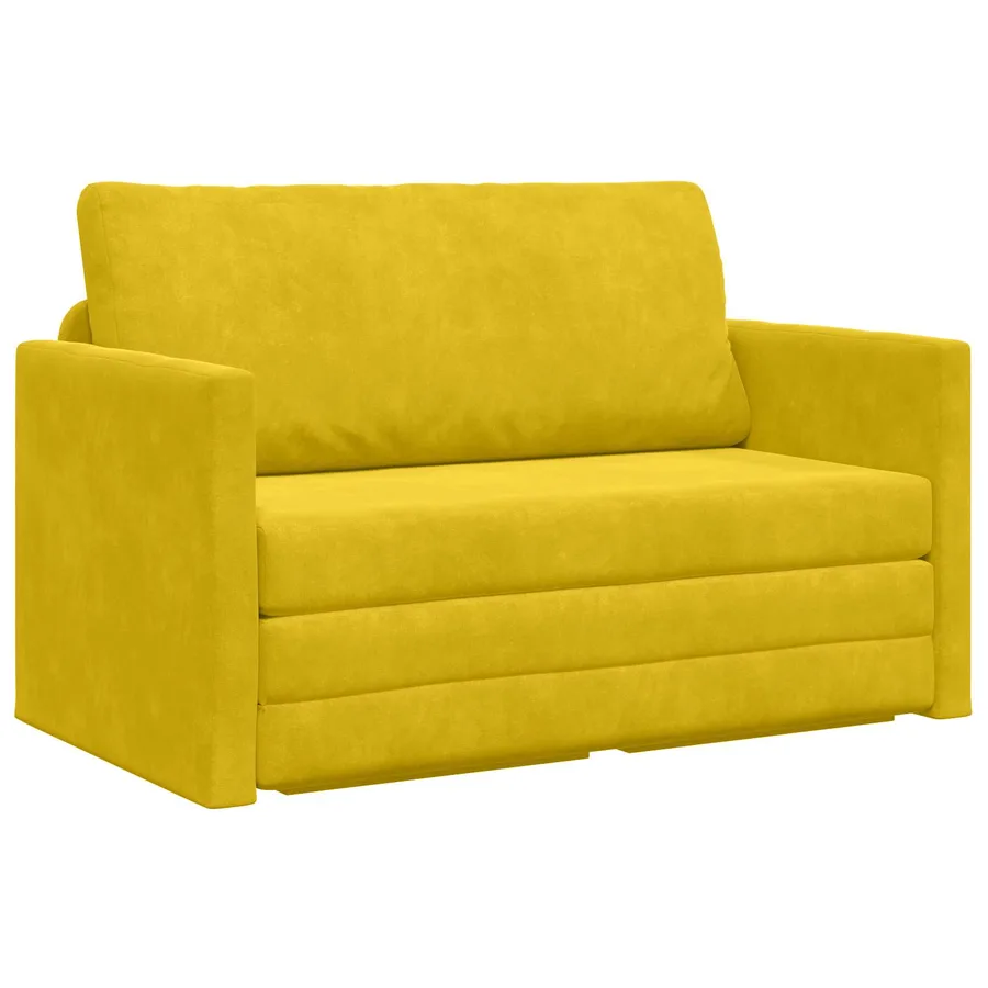 Canapé-Lit Jaune tournesol 124 x 71 x 78 cm Velours - 2