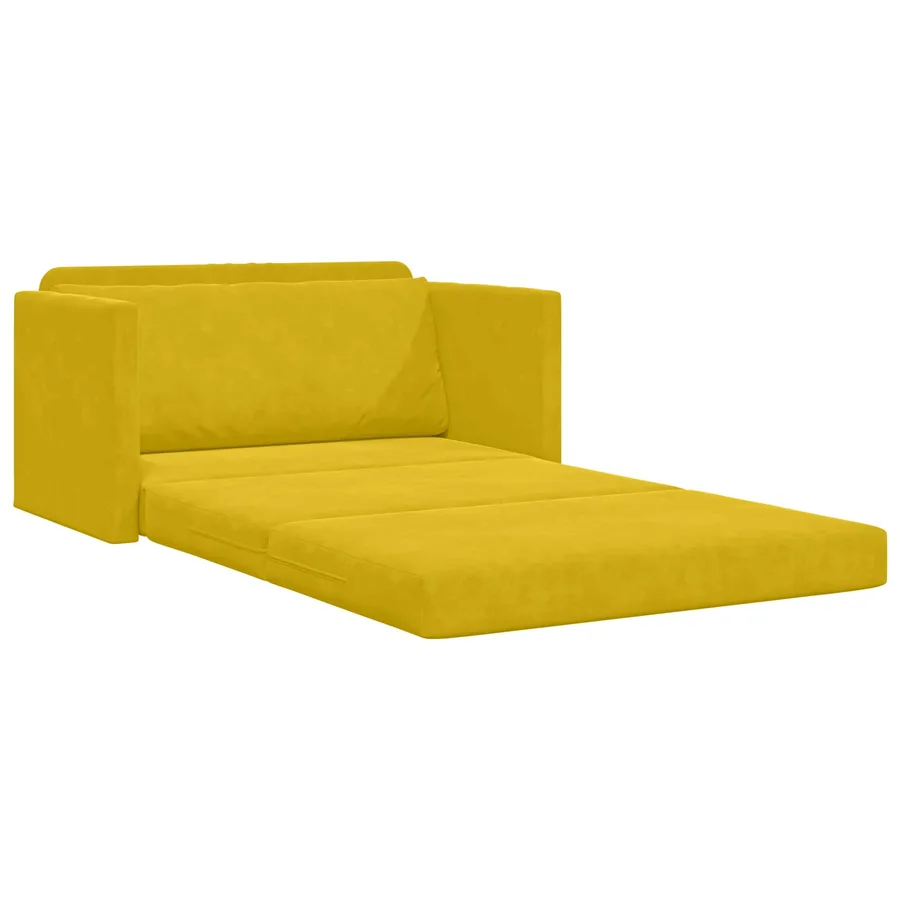 Canapé-Lit Jaune tournesol 124 x 71 x 78 cm Velours - 4