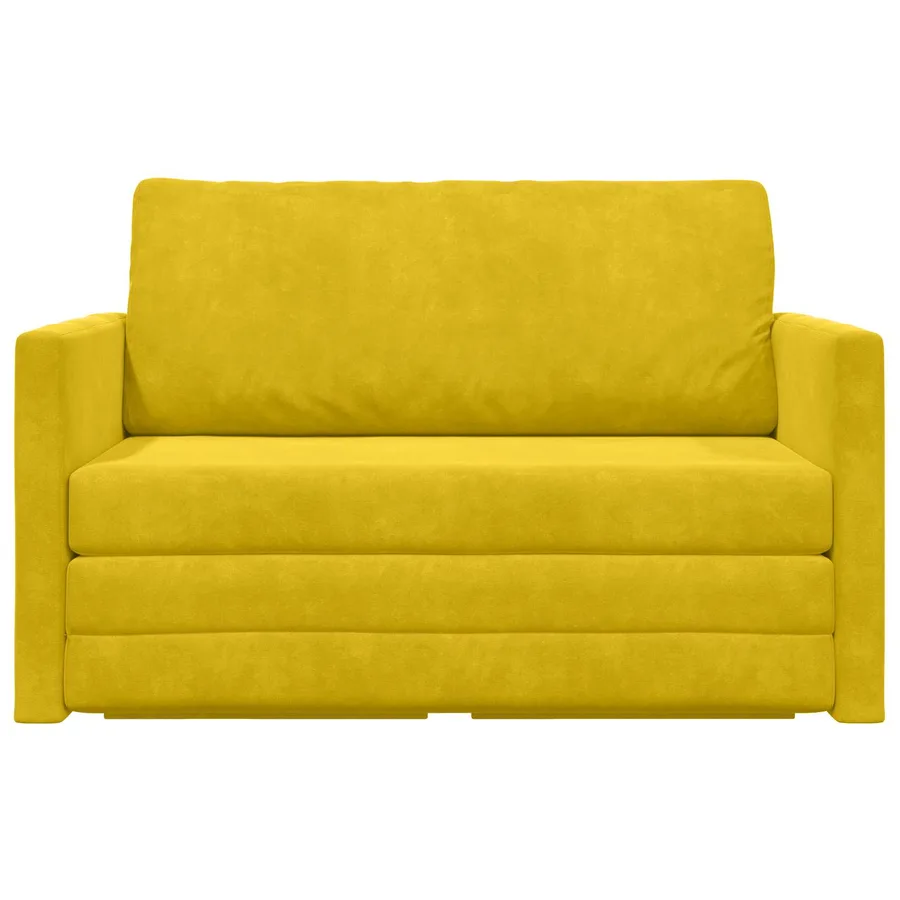 Canapé-Lit Jaune tournesol 124 x 71 x 78 cm Velours - 5