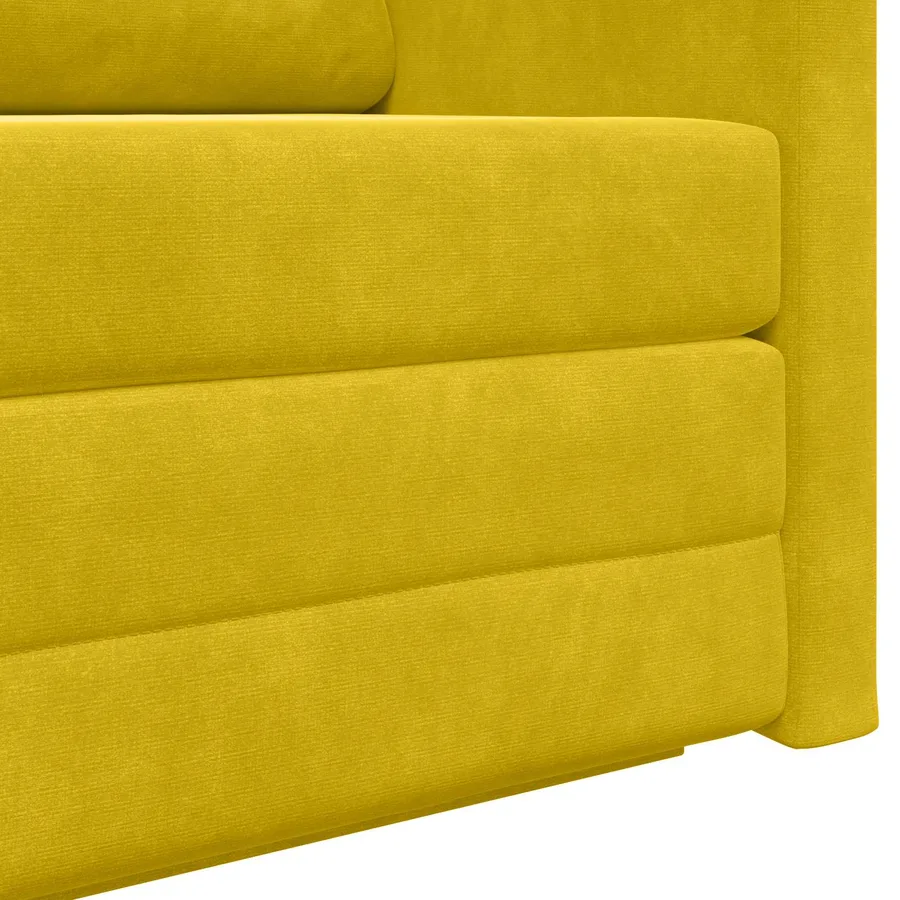 Canapé-Lit Jaune tournesol 124 x 71 x 78 cm Velours - 9