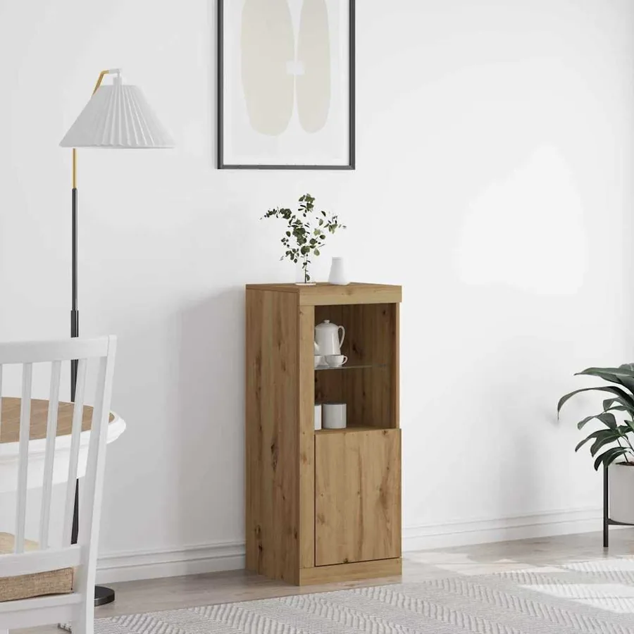Buffet LED Chêne artisanal 41 x 37 x 100 cm Bois d'ingénierie