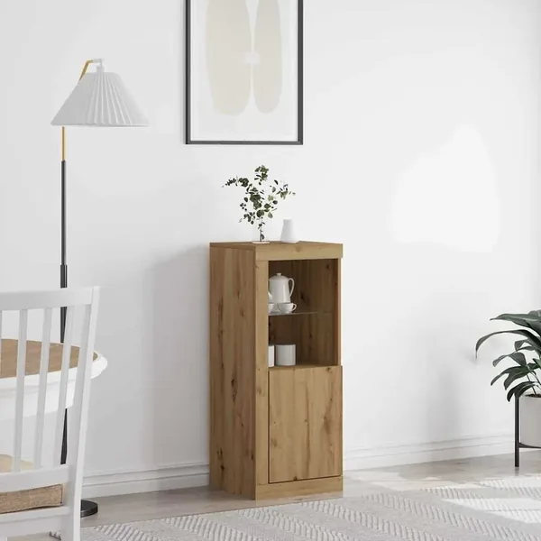 Buffet LED Chêne artisanal 41 x 37 x 100 cm Bois d'ingénierie