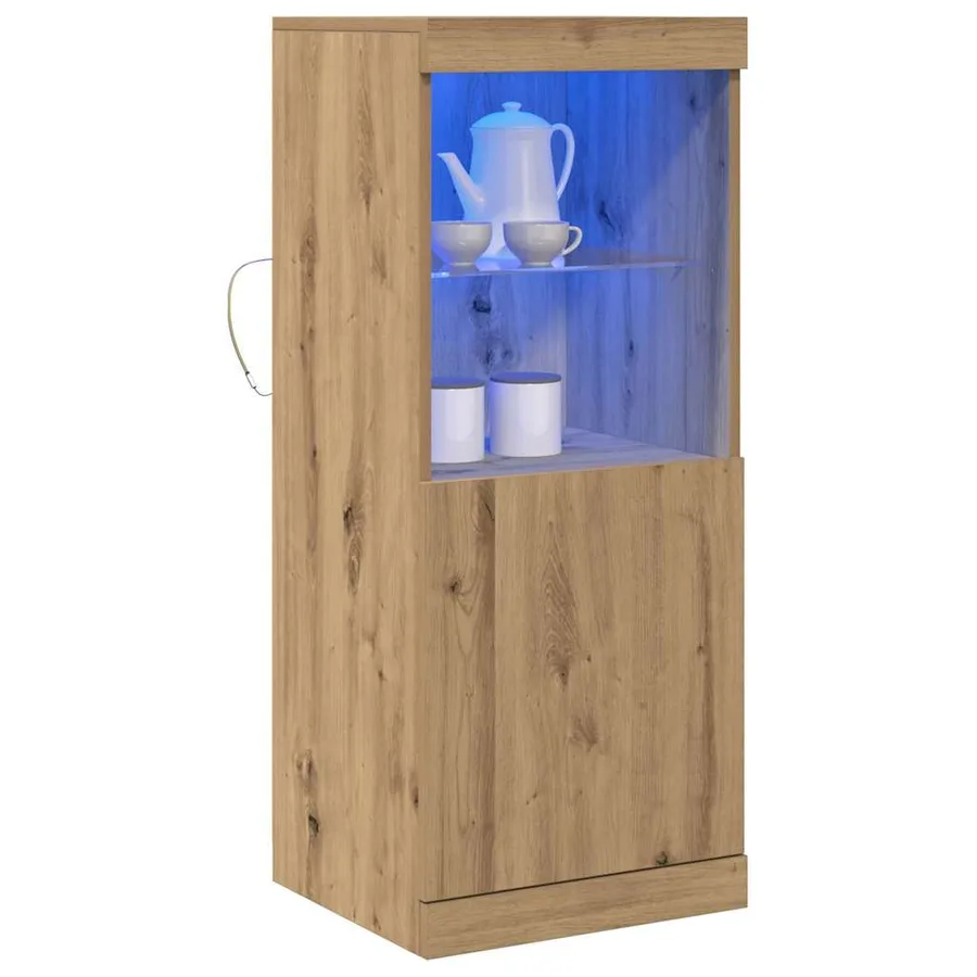 Buffet LED Chêne artisanal 41 x 37 x 100 cm Bois d'ingénierie - 3