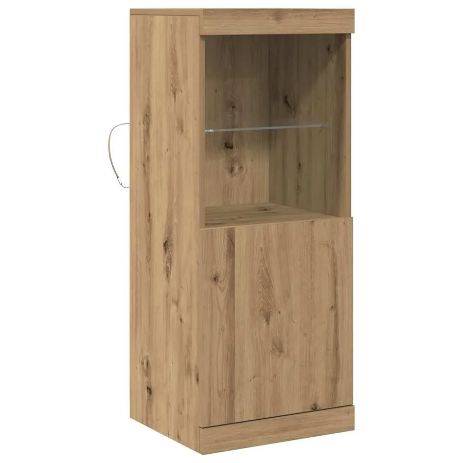 Buffet LED Chêne artisanal 41 x 37 x 100 cm Bois d'ingénierie - 5
