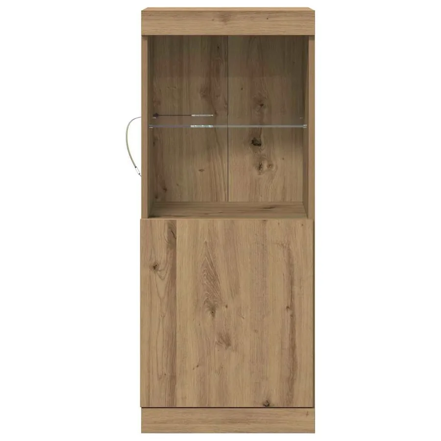 Buffet LED Chêne artisanal 41 x 37 x 100 cm Bois d'ingénierie - 6