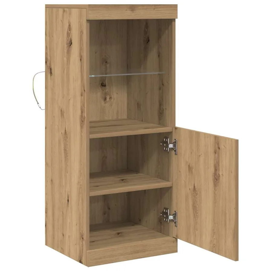 Buffet LED Chêne artisanal 41 x 37 x 100 cm Bois d'ingénierie - 7