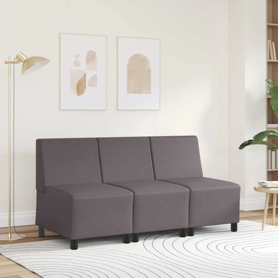 Fauteuil gris 55 cm similicuir