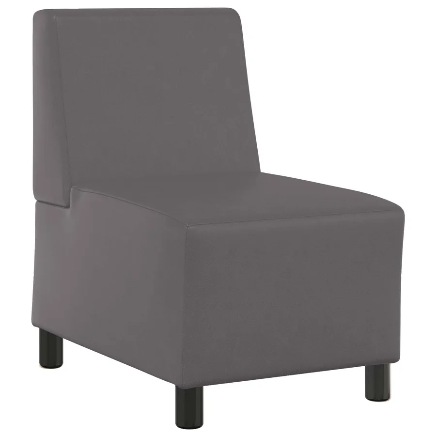 Fauteuil gris 55 cm similicuir - 2