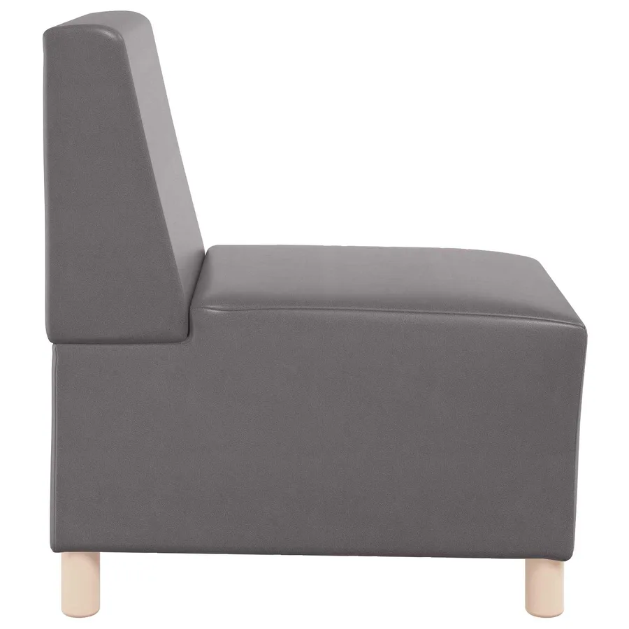 Fauteuil gris 55 cm similicuir - 5