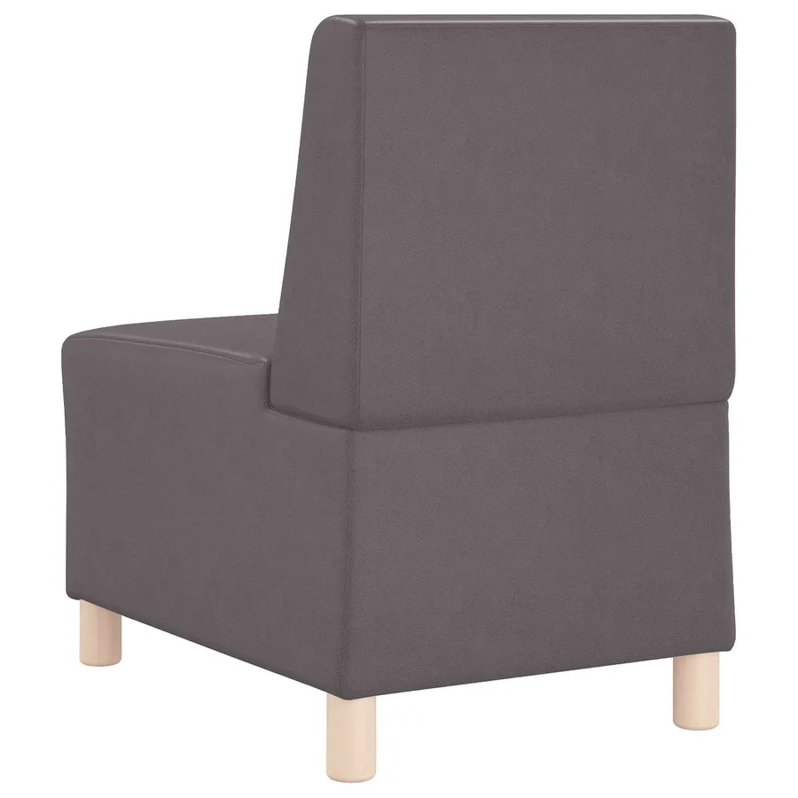 Fauteuil gris 55 cm similicuir - 6