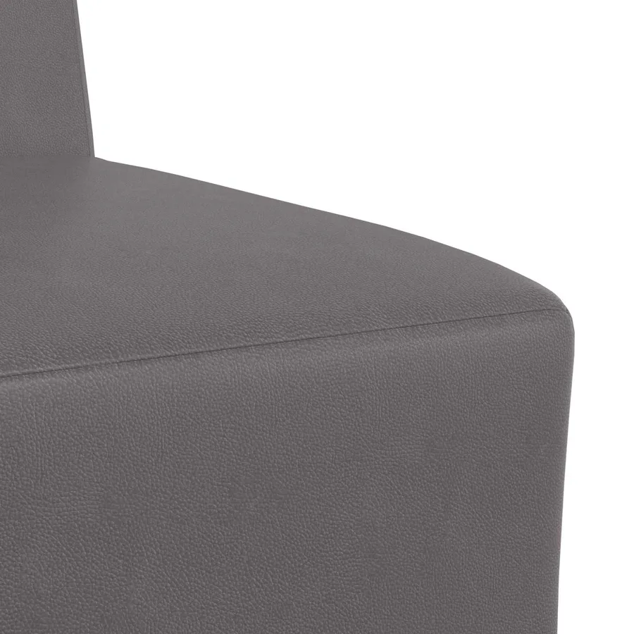 Fauteuil gris 55 cm similicuir - 7