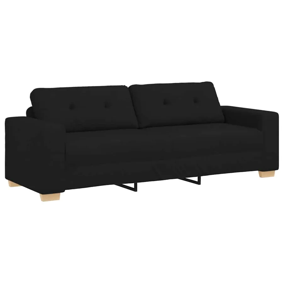 Ensemble de canapé 2 pcs avec coussins en tissu noir - 5