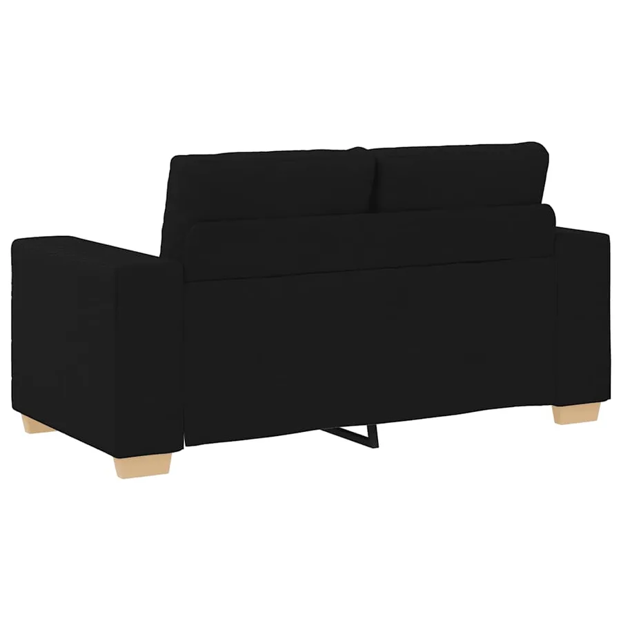 Ensemble de canapé 2 pcs avec coussins en tissu noir - 6