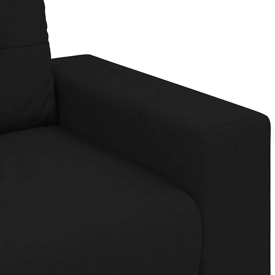 Ensemble de canapé 2 pcs avec coussins en tissu noir - 8