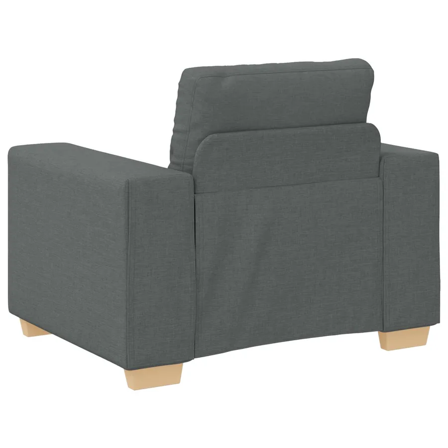 Canapé 3 pcs Gris foncé 221 x 80 x 80 cm Tissu en lin mélangé - 7